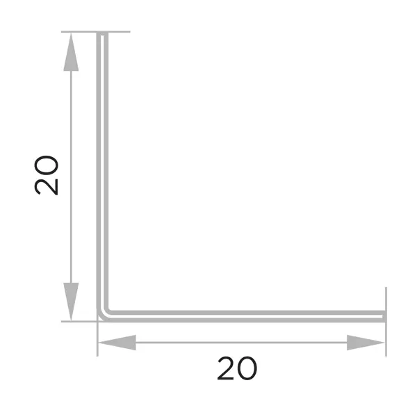 Угол ПВХ 20x20x2700 мм кремовый