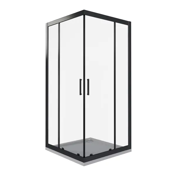 Душевой уголок Makiato CR-90-C-B, квадратный 90x90 см черный профиль прозрачное стекло раздвижной