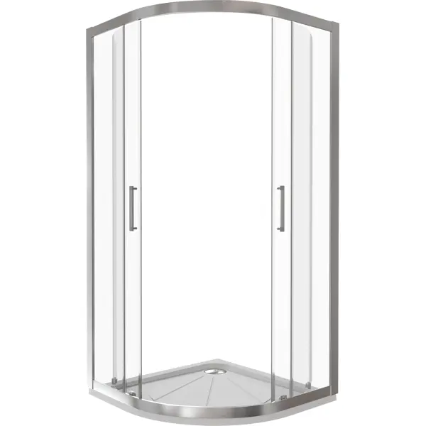 Душевой уголок Makiato R-80-C-WE, 1/4 круга 80x80 см хромированный профиль прозрачное стекло раздвижной