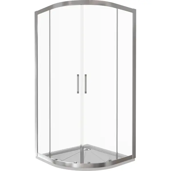Душевой уголок Makiato R-80-C-WE, 1/4 круга 80x80 см хромированный профиль прозрачное стекло раздвижной