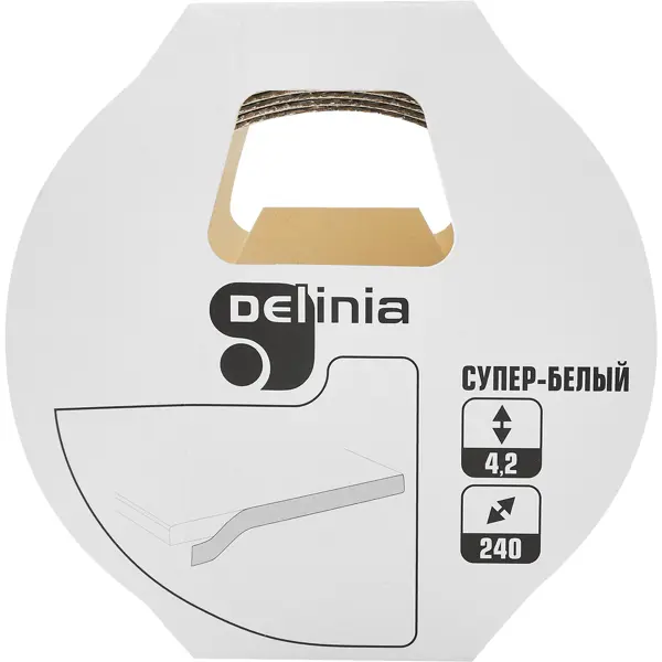 Кромка с клеем для столешницы Delinia серия Супер-белый 240x4.2 см