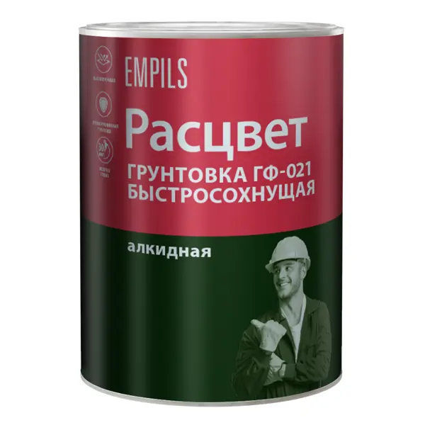 Грунтовка для сухих помещений Расцвет ГФ-021 1 кг цвет красно-коричневый
