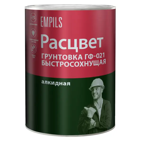 Грунтовка для сухих помещений Расцвет ГФ-021 1 кг цвет серый