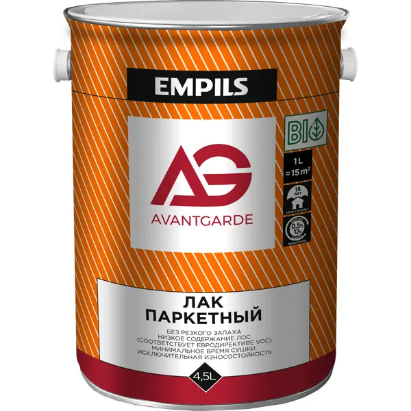 Лак паркетный AvantGarde глянцевый бесцветный 4.5 л