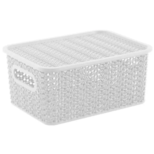 Корзинка Violet Вязь 23.5x17.3x10.6 см прямоугольная цвет белый