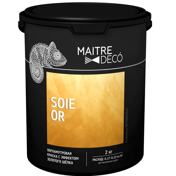 Краска декоративная Maitre Deco Soie Or 2 кг цвет золотой