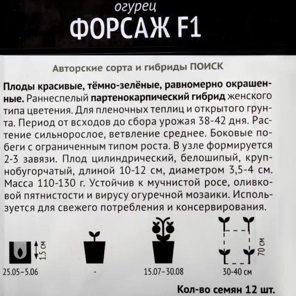 Семена Огурец «Форсаж» F1