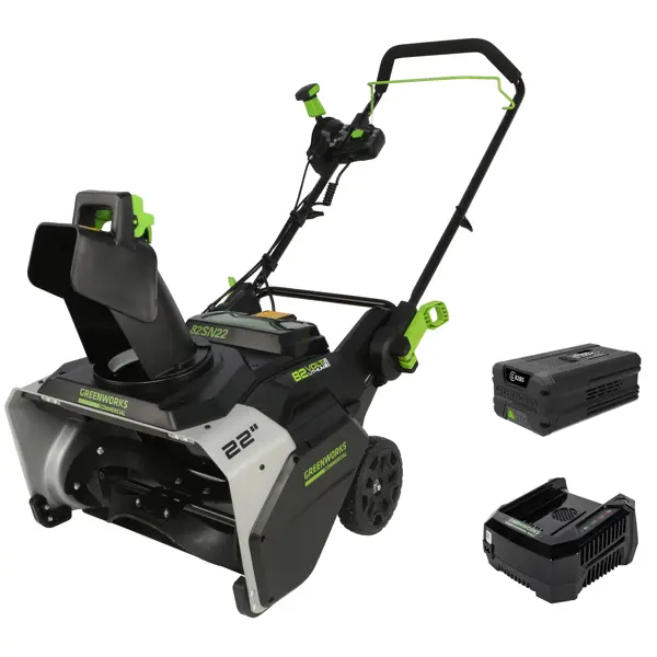 Снегоуборщик аккумуляторный GREENWORKS Бесщёточный 82SN22 51 см 82 В 1x5 Ач АКБ и ЗУ в комплекте