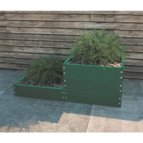 Каскад клумб 101x15x19 см сталь зеленый 3 шт