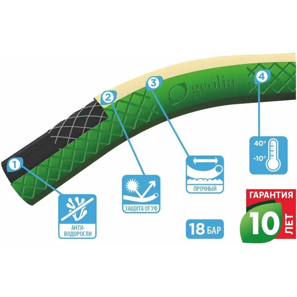 Поливочный шланг Geolia Standard 25 мм 25 м