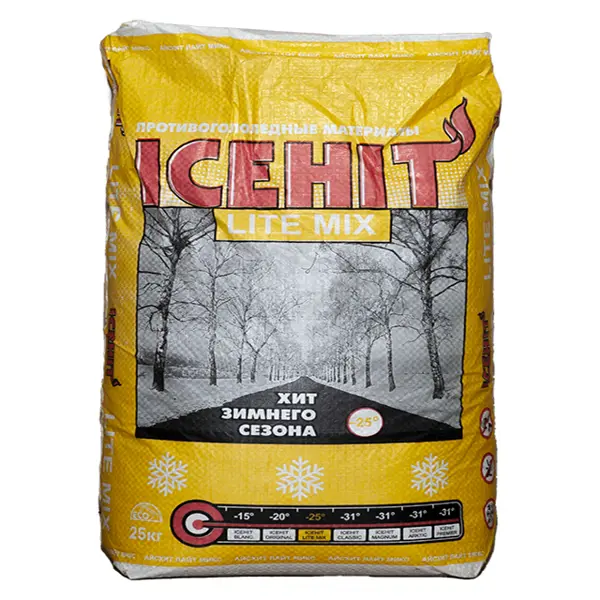 Противогололедный реагент Icehit Lite Mix, 25 кг