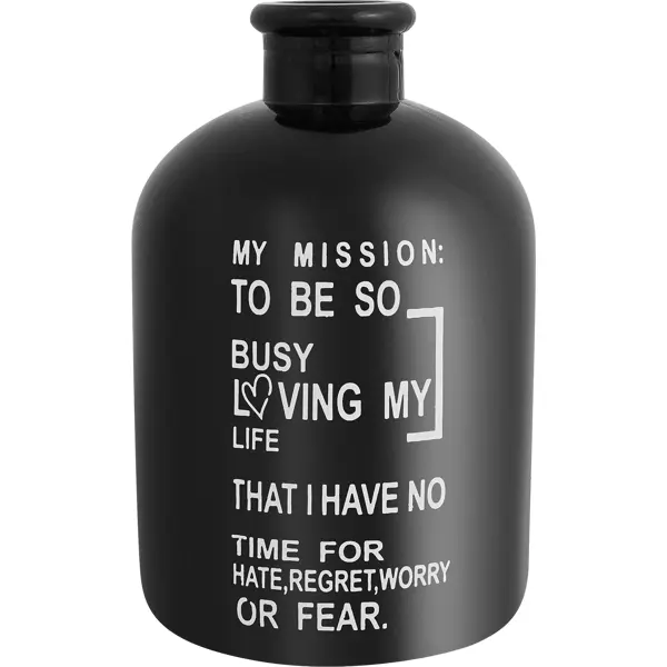 Ваза бутыль My Mission стекло черная глянцевая 17 см