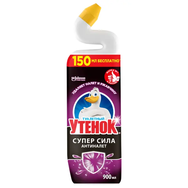 Средство для чистки унитаза Туалетный утенок Антиналет Свежесть 900 л