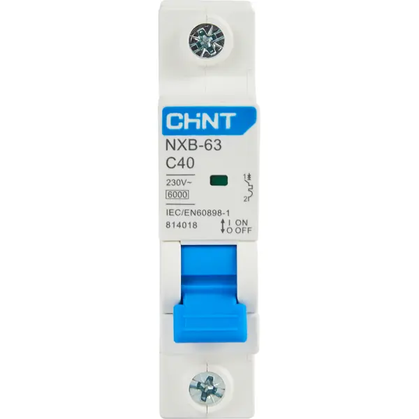 Автоматический выключатель CHINT NXB-63 1P C40 А 6 кА