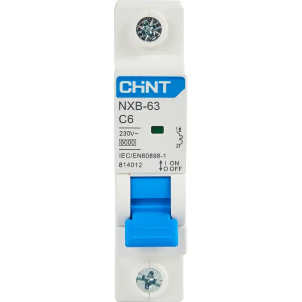 Автоматический выключатель CHINT NXB-63 1P C6 А 6 кА