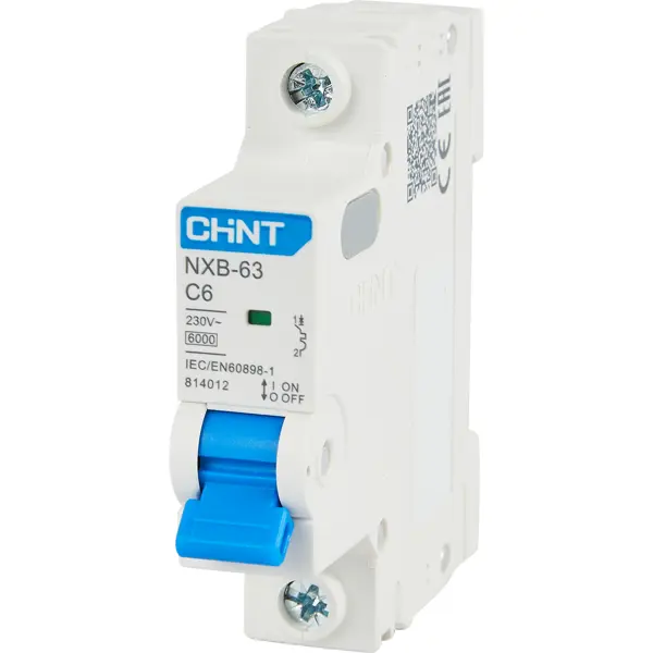 Автоматический выключатель CHINT NXB-63 1P C6 А 6 кА