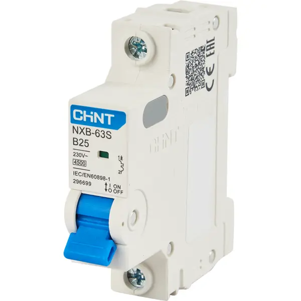 Автоматический выключатель CHINT NXB-63S 1P B25 А 4.5 кА