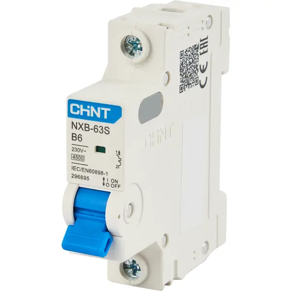 Автоматический выключатель CHINT NXB-63S 1P B6 А 4.5 кА