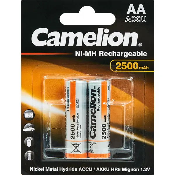 Аккумулятор Camelion Always Ready NH-AA2500BP2 Ni-Mh HR6 AA 2500 мАч 1.2В 2 шт.