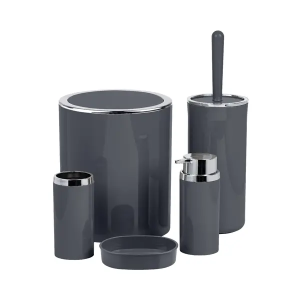 Контейнер для мусора Fixsen Round Gray FX-453-6 5 л пластик цвет серый
