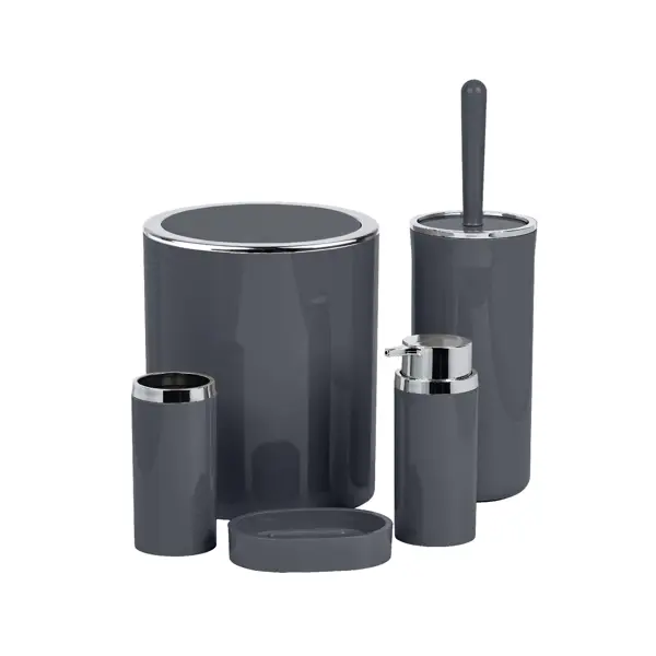 Контейнер для мусора Fixsen Round Gray FX-453-6 5 л пластик цвет серый