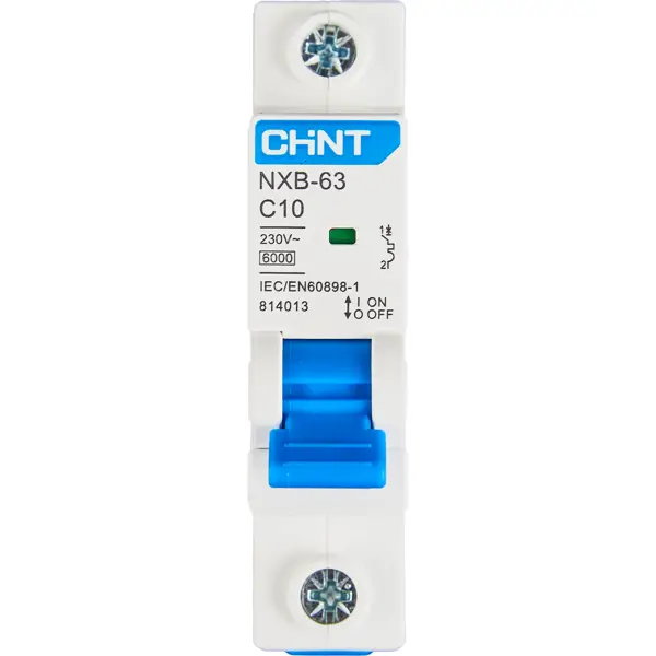 Автоматический выключатель CHINT NXB-63 1P C10 А 6 кА