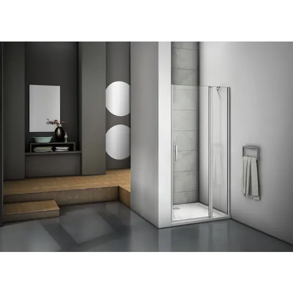 Душевая дверь в нишу Makiato WTW-OD-130-C-WE, 185x130 см хромированный профиль прозрачное стекло распашная