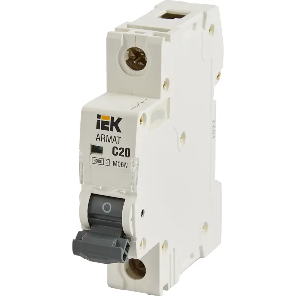 Автоматический выключатель IEK Armat M06N 1P C20 А 6 кА
