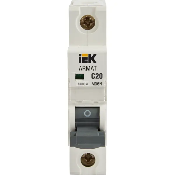 Автоматический выключатель IEK Armat M06N 1P C20 А 6 кА