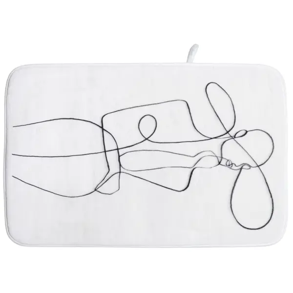 Коврик для ванной Swensa Lady 50x80 см цвет бело-черный