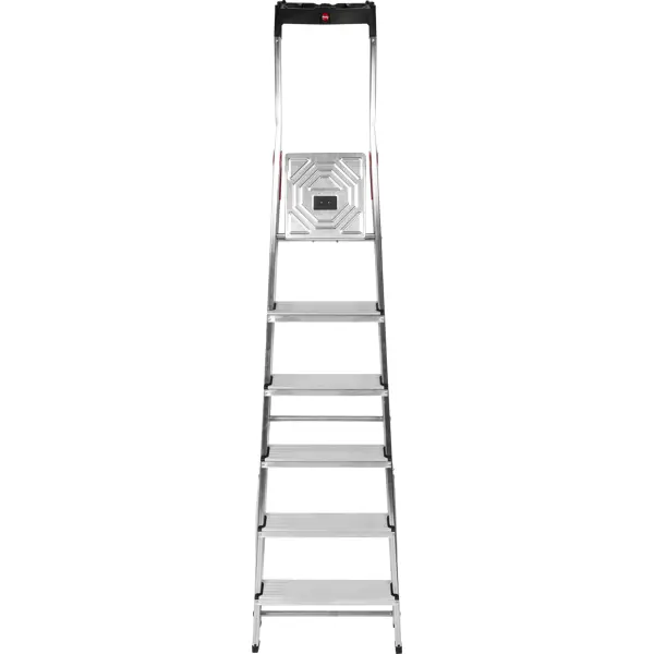 Стремянка алюминиевая Hailo 6 ступеней 8160-607, лоток для инструментов, максимальная нагрузка 150 кг