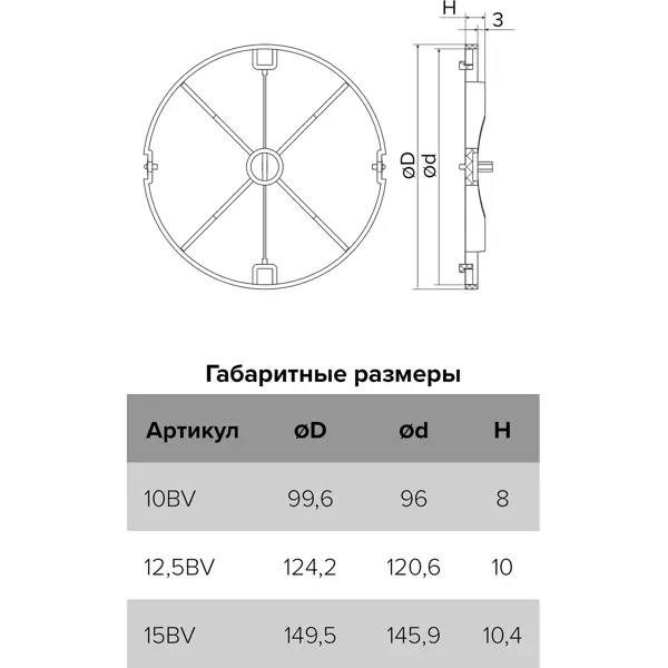 Обратный клапан вентиляционный Эра BV 150 D150 мм полиэстер