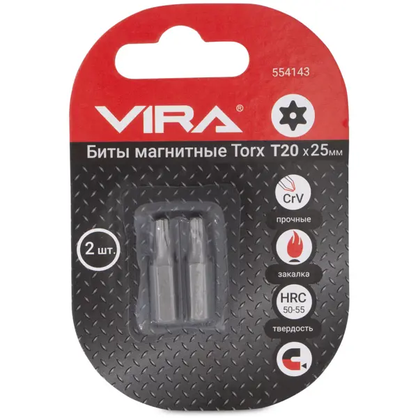 Бита магнитная Vira 554143 T20x25 мм, 2 шт.