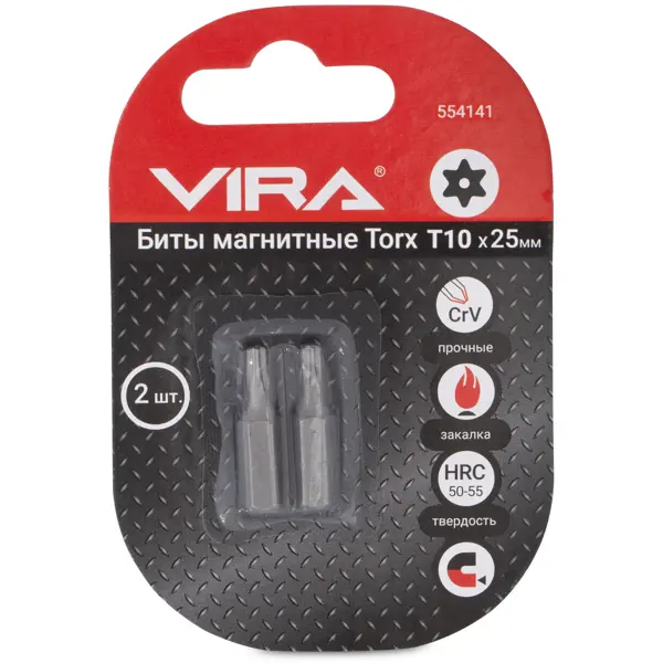 Бита магнитная Vira 554141 T10x25 мм, 2 шт.