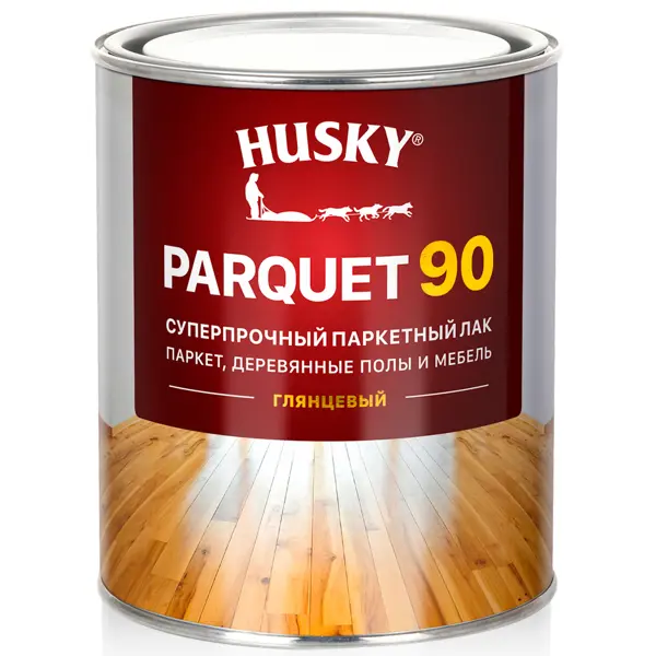 Лак паркетный Husky Parquet 90 глянцевый бесцветный 0.9 л