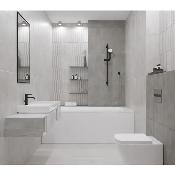 Плитка настенная Azori Cemento 31.5x63 см 1.59 м² матовая цвет серый