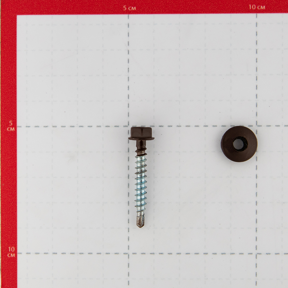 Roofing screws with drill bit 35x4.8 mm metal-wood brown RAL 8017 (60 pcs.)