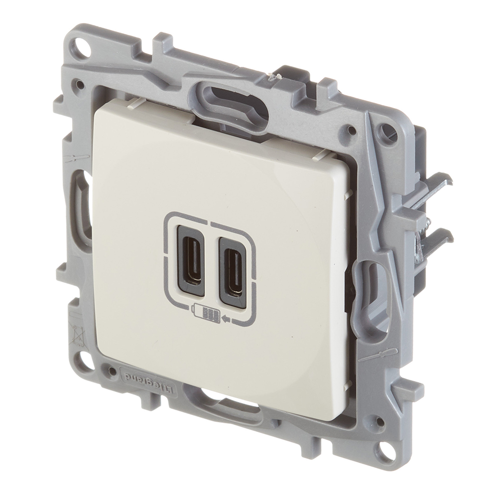 Розетка USB Legrand Etika встраиваемая слоновая кость 2хUSB Type-C (672335)