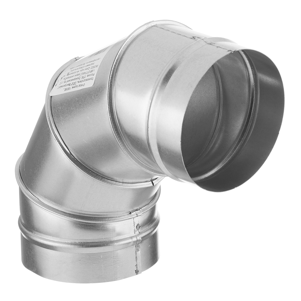 Elbow for round ducts, d100 mm, 90°, galvanized