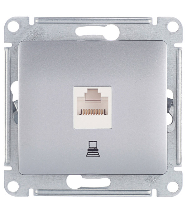 电脑插座 Systeme Electric Glossa 内嵌式 铝制 RJ45 (GSL000381К)