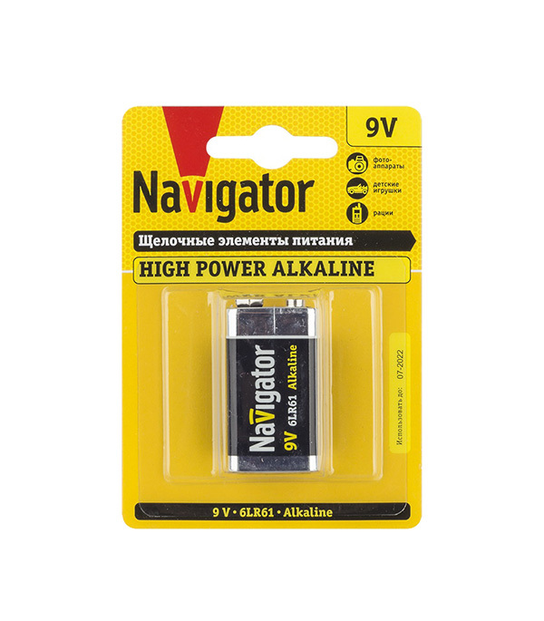Navigator 电池 9V 6LR61/6F22 1个装