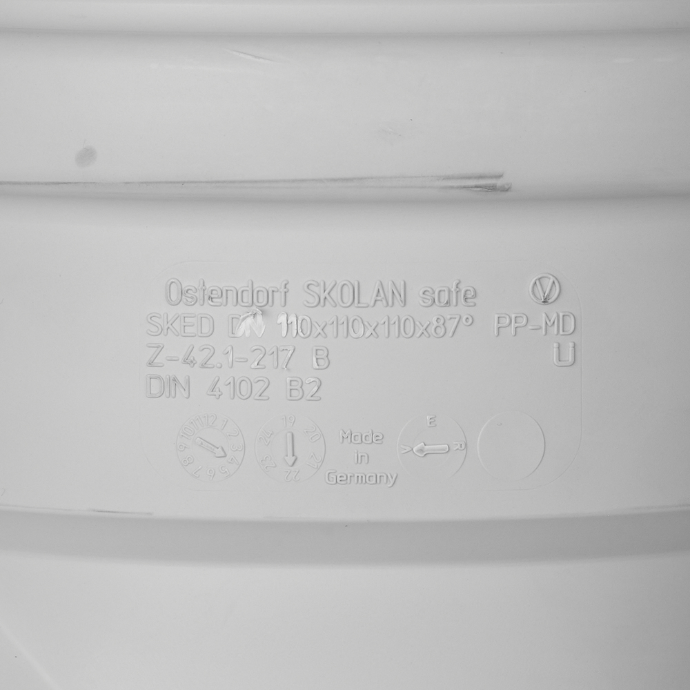 Cross fitting Ostendorf SKED d110x110x110 mm 87° plastic silent for internal sewage (335910)