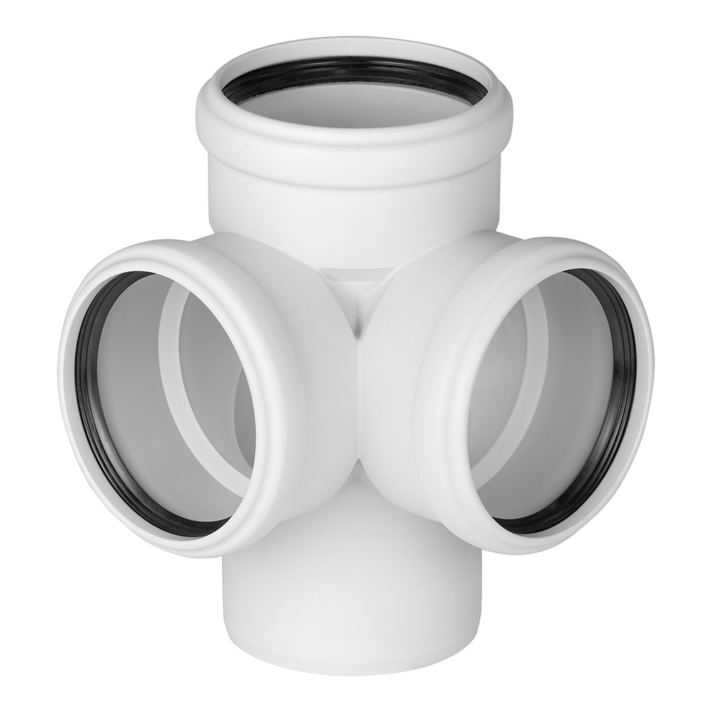 Cross fitting Ostendorf SKED d110x110x110 mm 87° plastic silent for internal sewage (335910)
