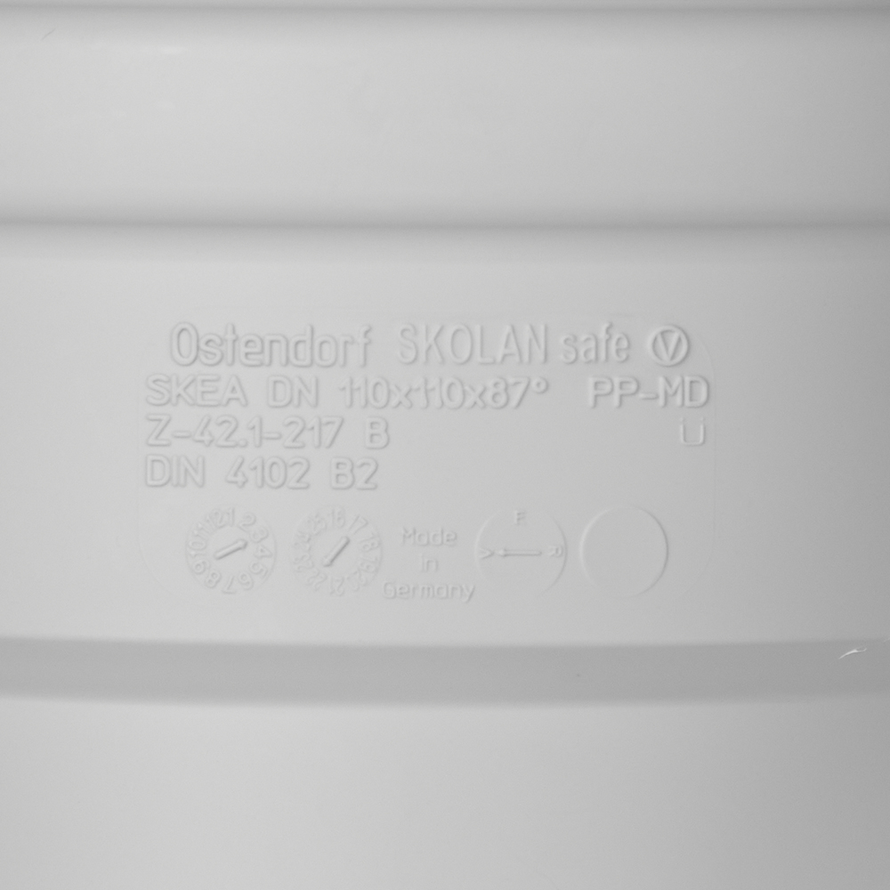 Tee Ostendorf SKEA d110 mm 87° plastic silent for internal sewage (335400)