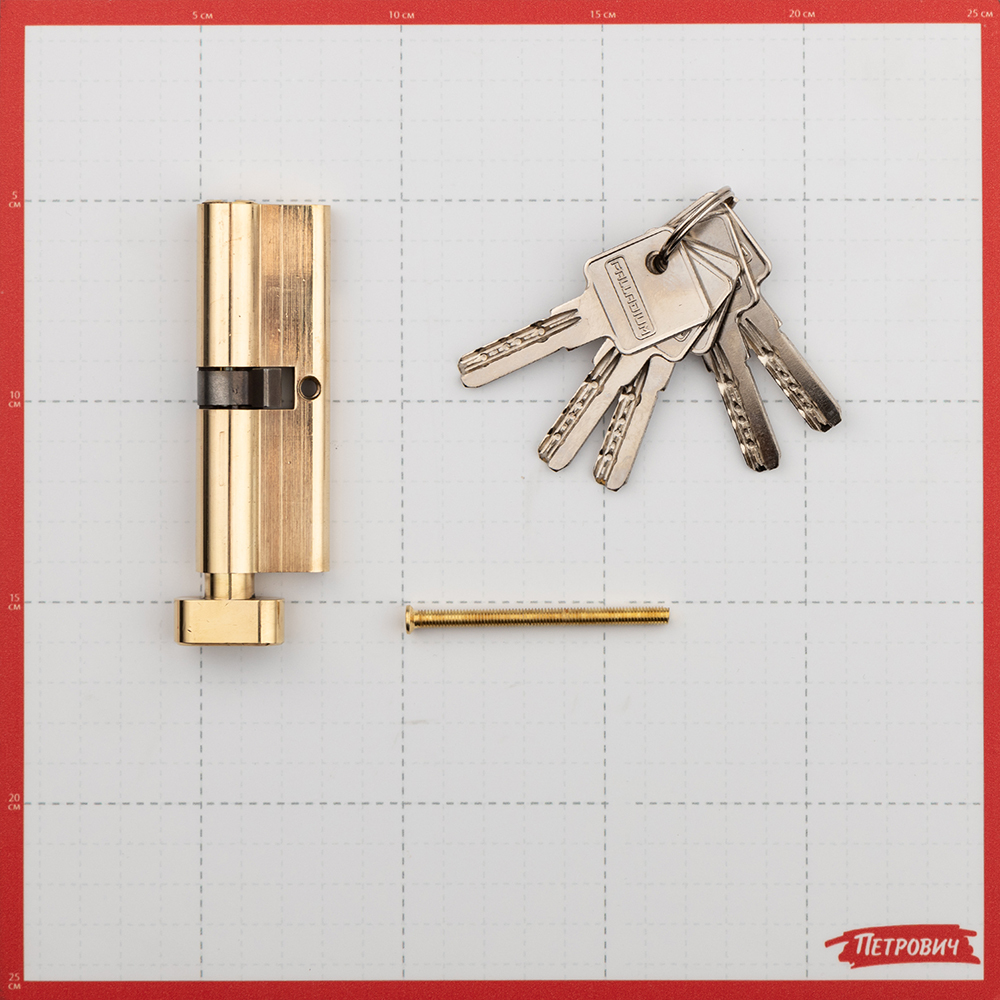 Cylinder Palladium C BK PB 90 45x45 mm key/turn knob brass