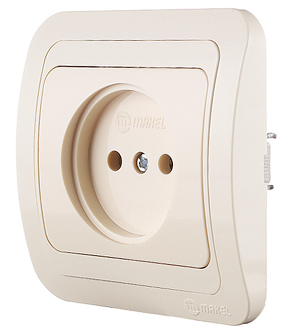 Socket Makel Mimoza, built-in, beige ceramic (25002)
