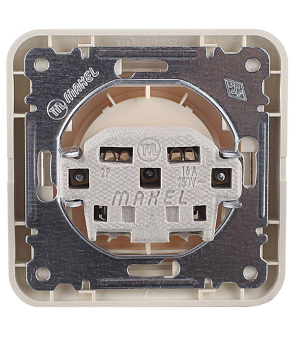 Socket Makel Mimoza, built-in, beige ceramic (25002)