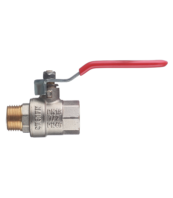 Кран шаровой латунный Valtec Base 1/2 ВР(г) х 1/2 НР(ш) ручка прямой (VT.215.N.04)