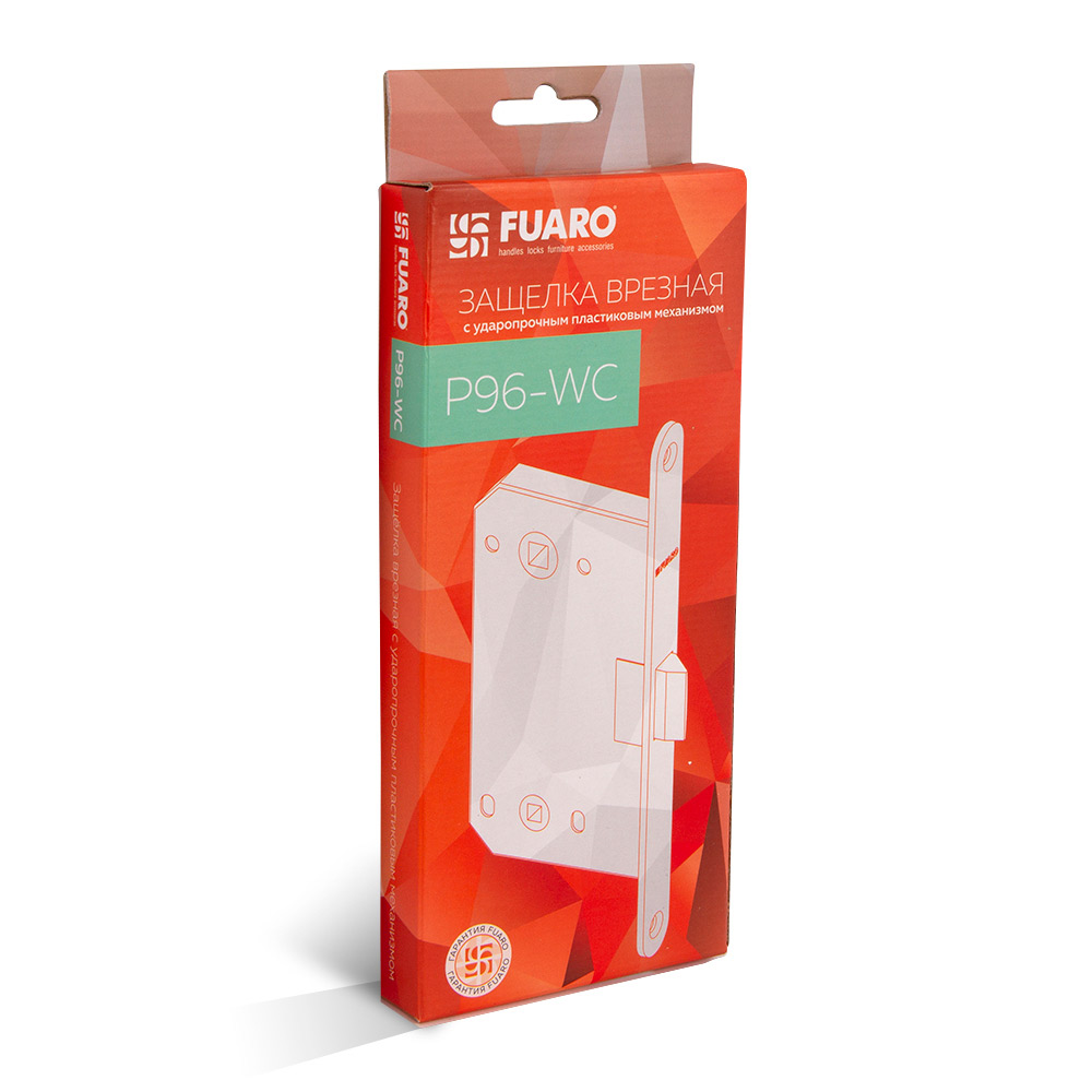 嵌入式锁 Fuaro Plastic P96WC-50 用于带锁舌的室内门 黑色
