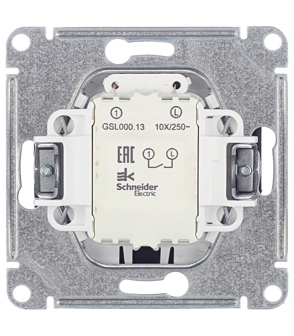 Выключатель Systeme Electric Glossa одноклавишный встраиваемый антрацит с подсветкой (GSL000713)